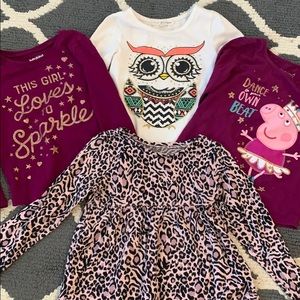 3T girl long sleeve shirts- set of 4